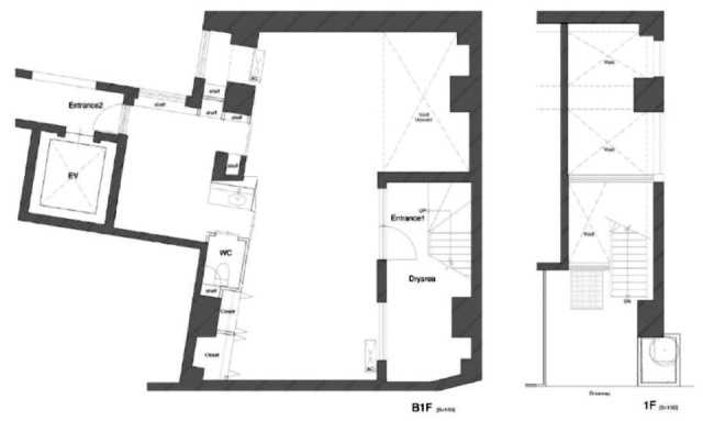 代官山ハウスB1F～1F 間取り図