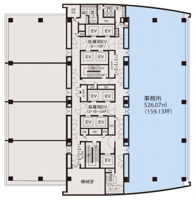 ゆめおおおかオフィスタワー23F 間取り図