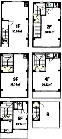 トーエイビル1F～5F 間取り図