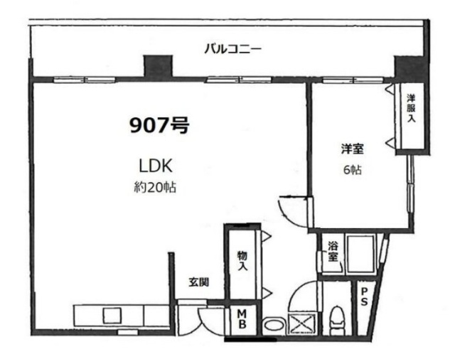 第一桂城ビル907 間取り図