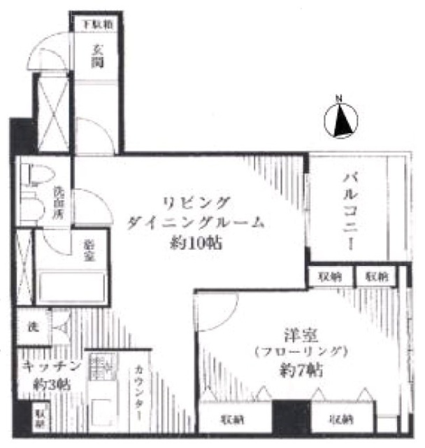 インペリアル六本木1号館208 間取り図