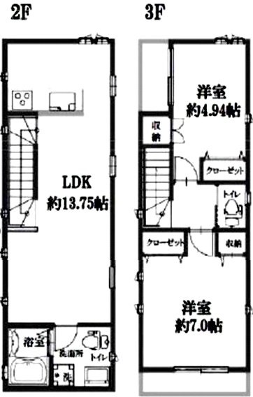 クリアスタイル青山2F~3F 間取り図