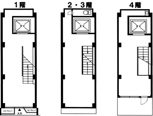 旧マスダビル1F～4F 間取り図