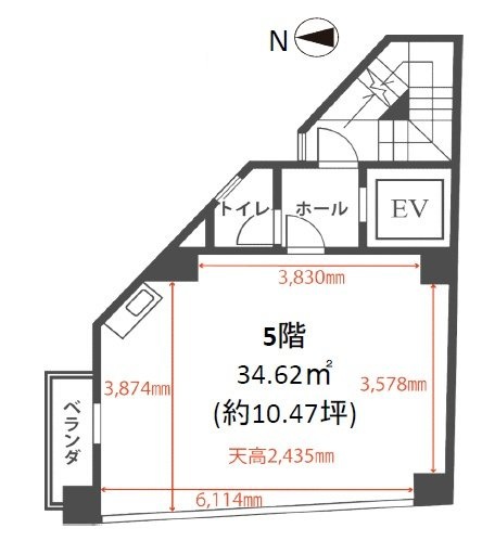 ワコー代々木ビル5F 間取り図