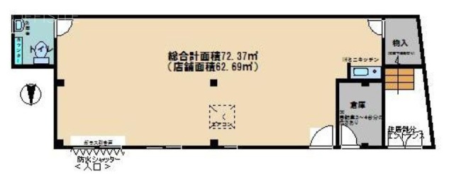 ハイツエイフクビル1F 間取り図