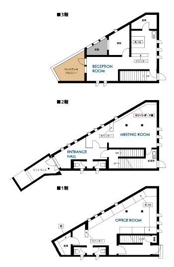 南青山一丁目プロジェクト1F~3F 間取り図