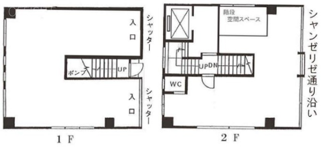A(アート)ビル1F~2F 間取り図