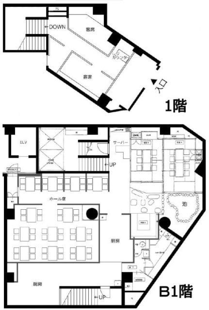 F&FロイヤルビルB1F～1F 間取り図