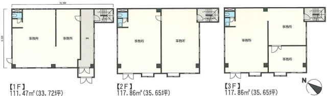 協和画像センタービル1F～3F 間取り図