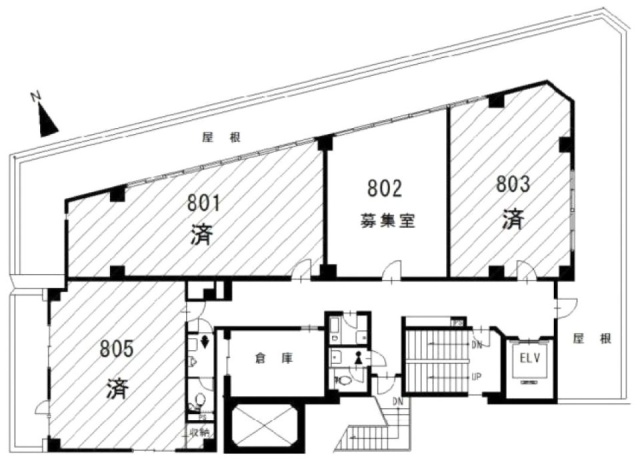 新富ミハマビル802 間取り図