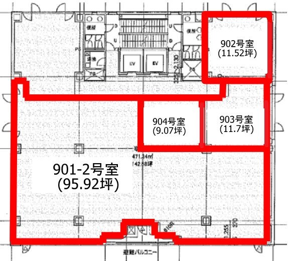 ヘリオス関内ビル904 間取り図