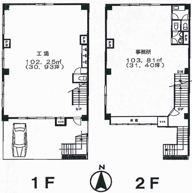 森ビル1-2F 間取り図