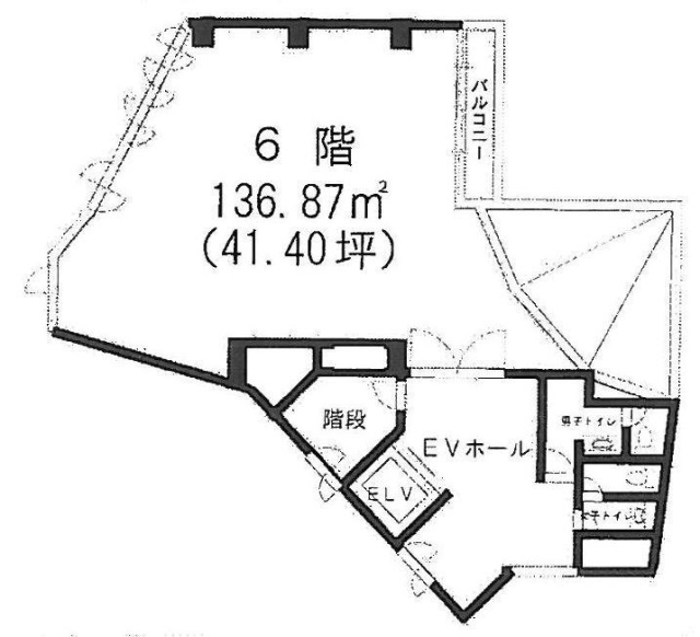 クリスタル羽山ビル6F 間取り図