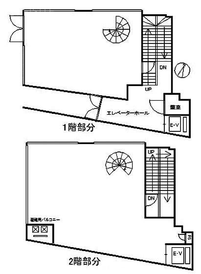 麹町K-118ビル1F～2F 間取り図