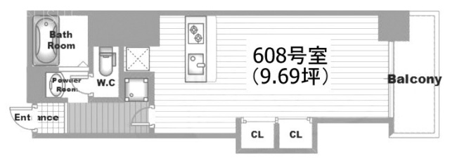 高田馬場ヒルサイドパレス608 間取り図
