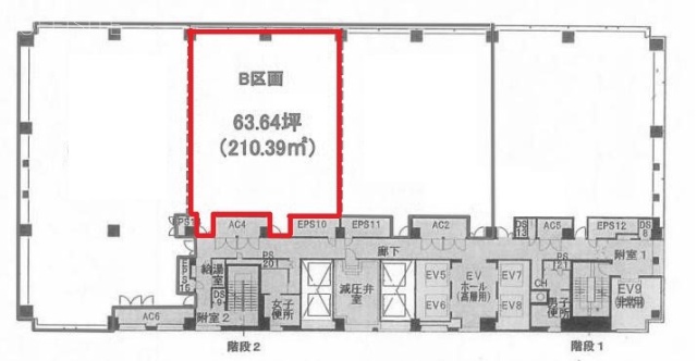 晴海アイランドトリトンスクエアオフィスタワーW棟B 間取り図