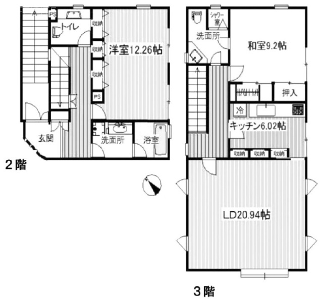 向山ハウスビル201 間取り図