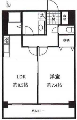 メゾンドヴィレ赤坂ビル502 間取り図