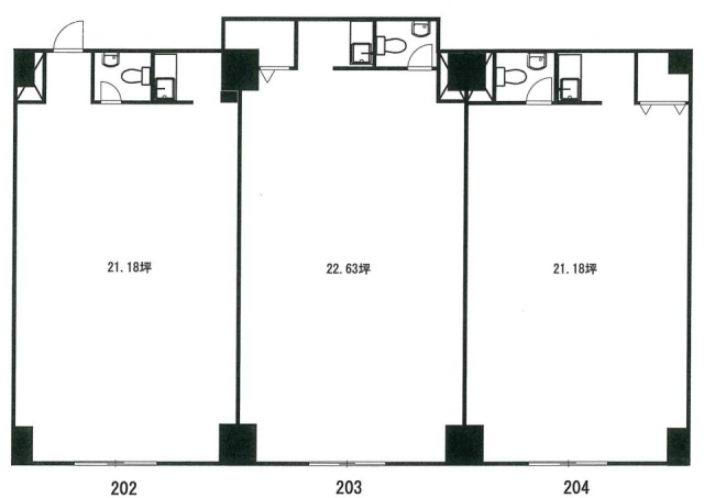 五反田ロイヤルハイツビル202-204 間取り図