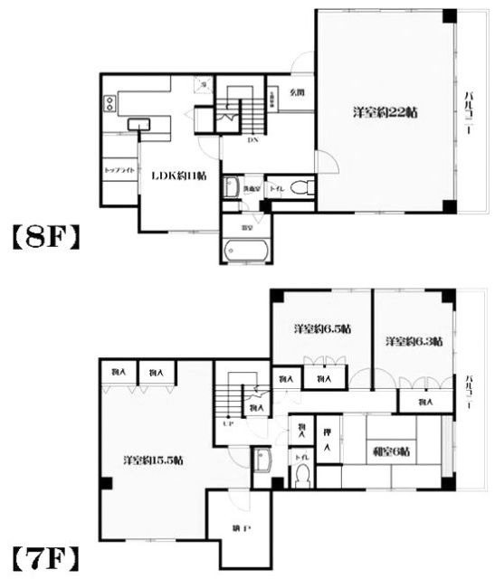大国屋14ビル7F~8F 間取り図