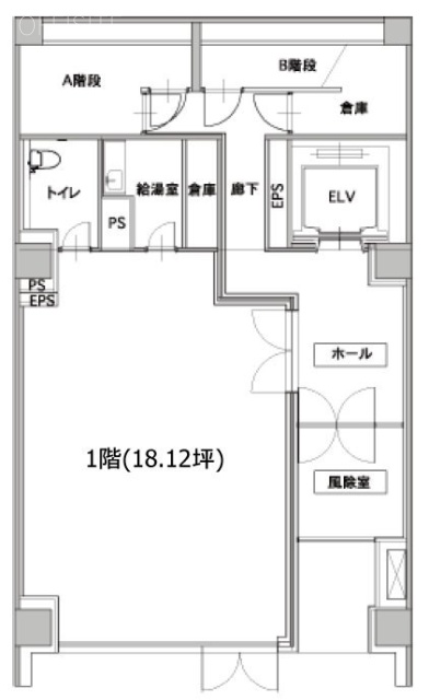 日本橋久松町トーセイ1F 間取り図