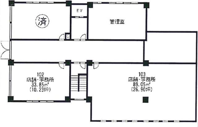 夕陽ヶ丘ニュースカイマンションビル102 間取り図