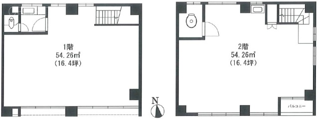 蔵前ビル1F～2F 間取り図