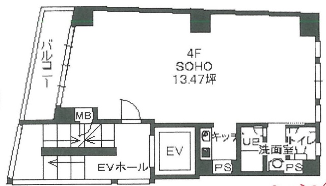 角屋ビル4F 間取り図
