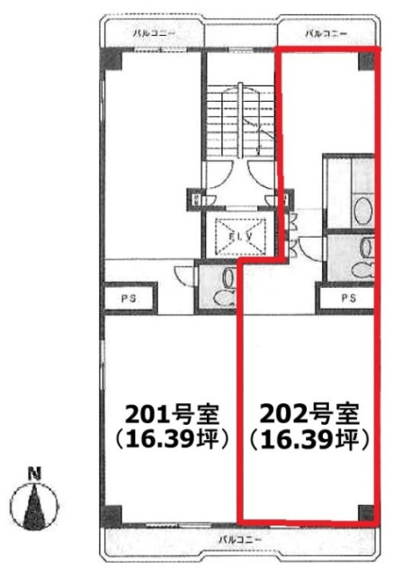 高田馬場(ローベンハイツ下落合)ビル202 間取り図