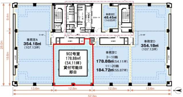 シーノ大宮ノースウィングビル902 間取り図