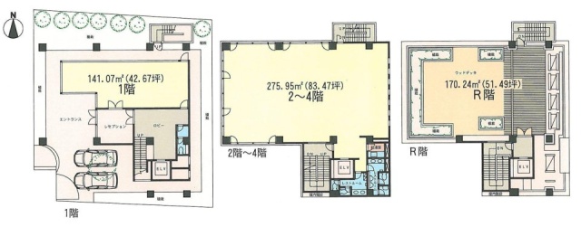 三田綱町ビル1F～4F 間取り図