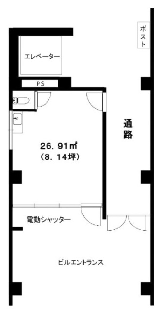 ハニー堀留第2ビル1F 間取り図