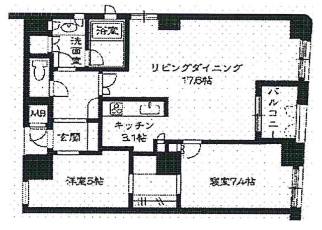 ルネパルティーレ汐留1006-M 間取り図