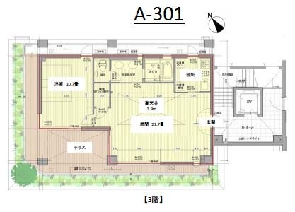 ブルーサンクポイント A棟A-301 間取り図