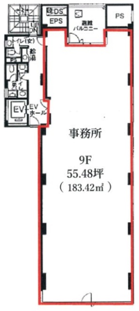 近鉄銀座中央通りビルⅡ9F 間取り図