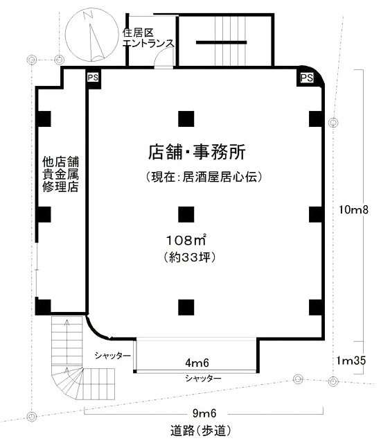 アクセス中河原ビル1F 間取り図