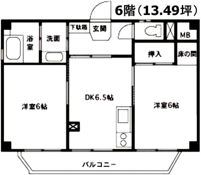 渋谷アジアマンション6F 間取り図