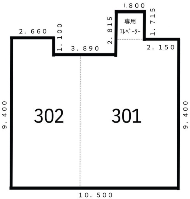 星と月と空とビル302 間取り図