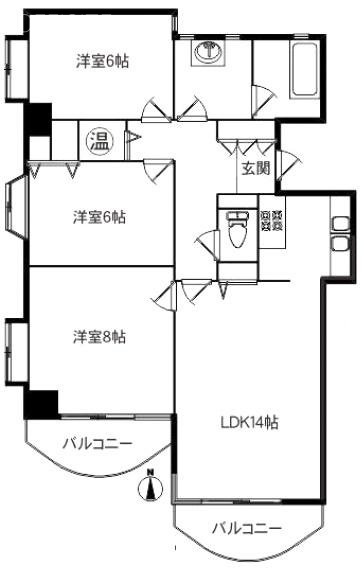 パークハイムウエスト702 間取り図