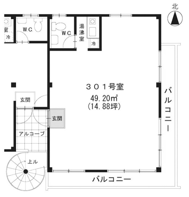 藪北ビル301 間取り図