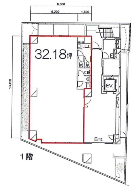 No.R日本橋茅場町ビル1F 間取り図