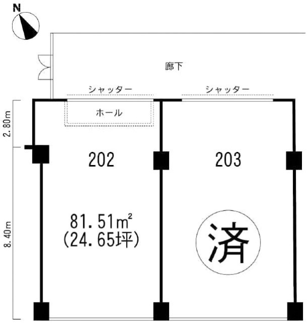 クレール市川ビル202 間取り図