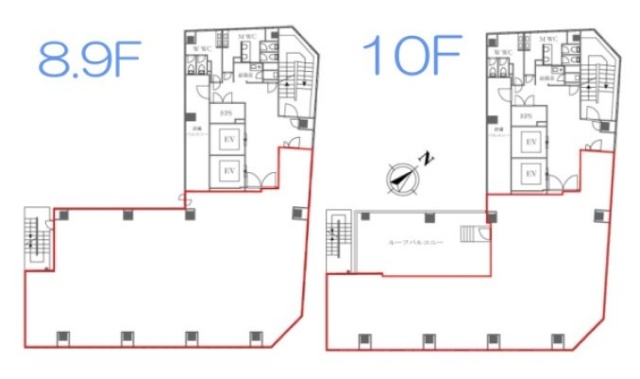 銀座グランディールビル8F~10F 間取り図