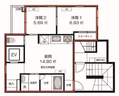 A♭(エーフラット)3F 間取り図