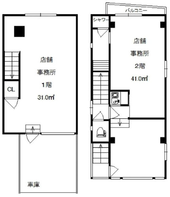 アップルハイツビル1-2F 間取り図