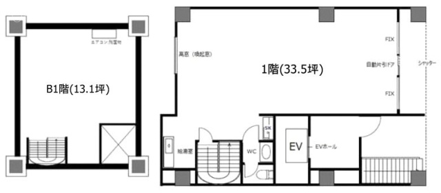 THAビルB1F～1F 間取り図