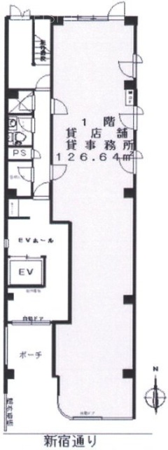 新宿1丁目ビル1F 間取り図