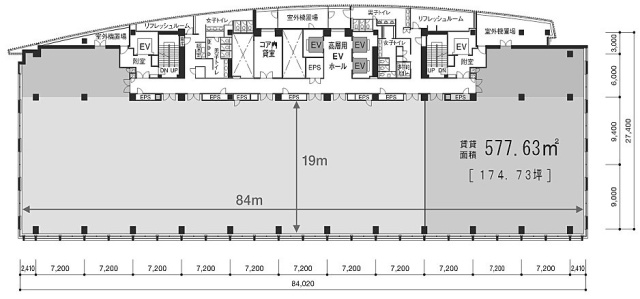 二子玉川ライズオフィスビルE 間取り図