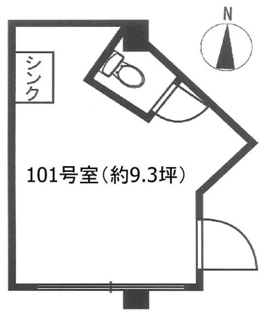 麻布網代マンション101 間取り図