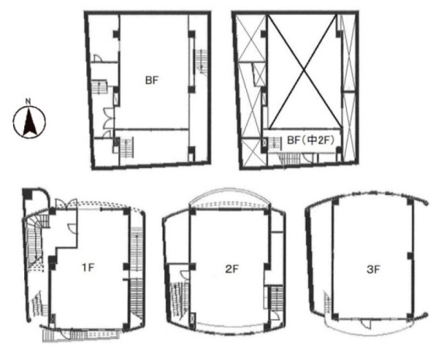 パークビレッジ恵比寿B2F～3F 間取り図